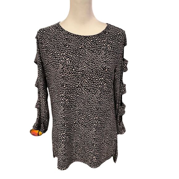 Anne Klein Tops - Anne Klein Gray Black White 3/4 Sleeve Top Medium